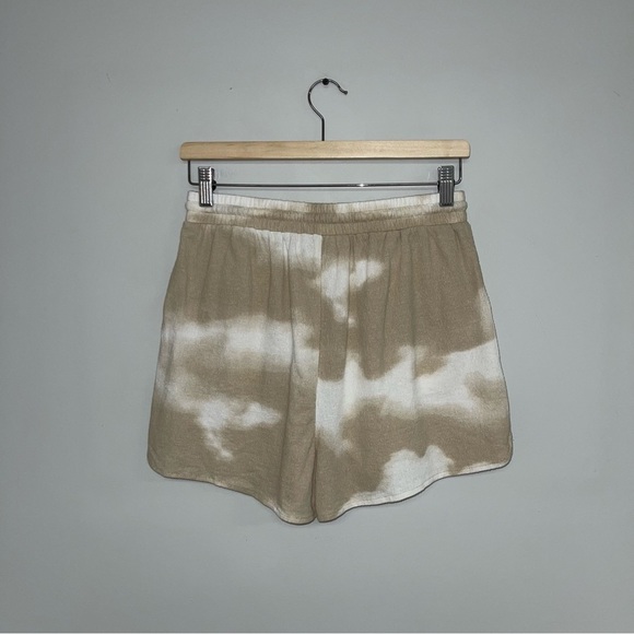 Urban Daizy Shorts Women's Size Large Tan White Cotton  High Waisted Lightweight - Picture 4 of 6